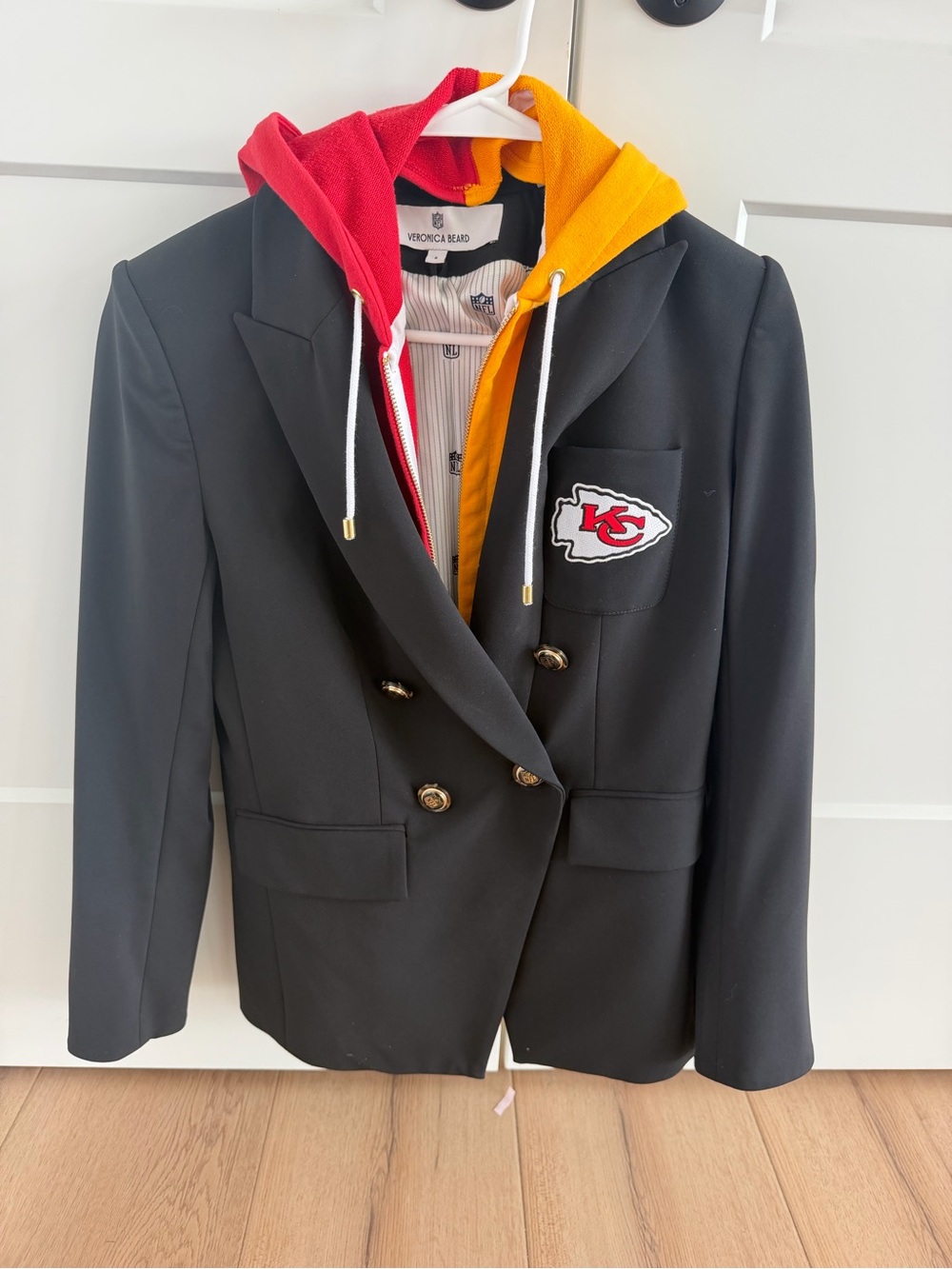 Veronica Beard Black Double-Breasted Blazer- Kansas City Chiefs NFL